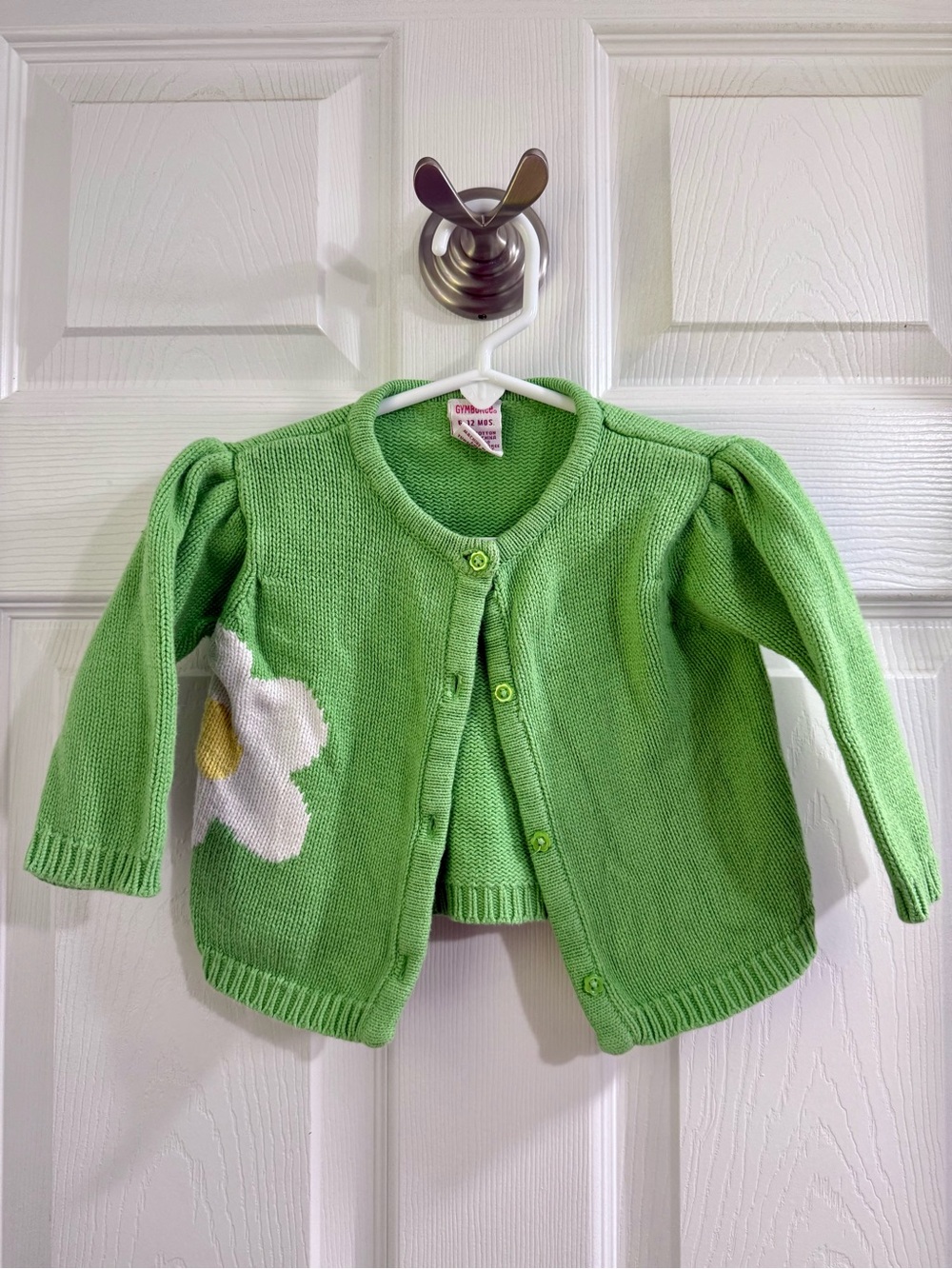 Gymboree Vintage Green Daisy Knit Cardigan 6-12M